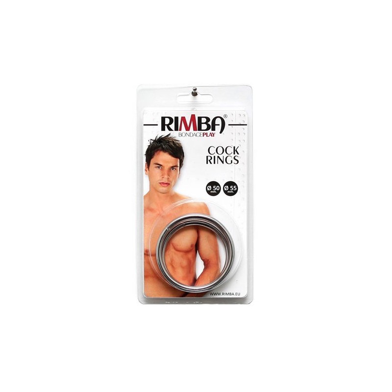 Set de 2 anillos metálicos para el pene – 50/55 mm – Estilo fino Set de 2 anillos metálicos para el pene – 50/55 mm – Estilo fino